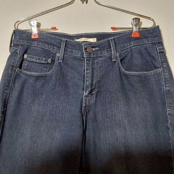 Levi's 505 Mid-Rise Straight Leg Dark Wash Jeans - 8 - Excellent Condition - Picture 4 of 9